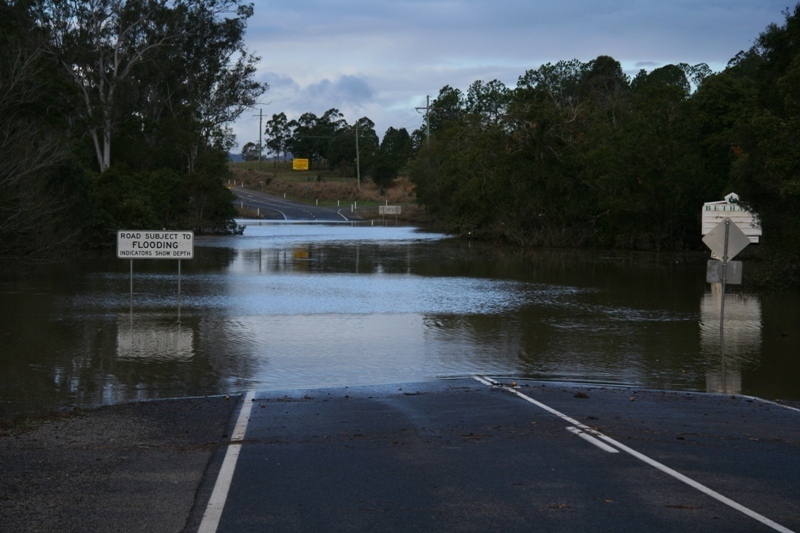 Deep Creek...uncrossable.  Gympie - Rainbow Beach road.