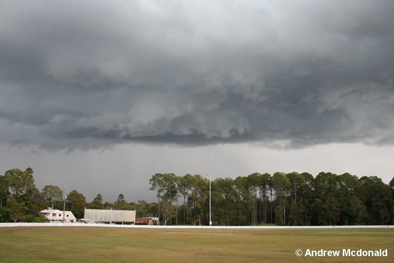 Rapid base motion.  Hail falling behind the RFB.