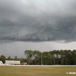 Rapid base motion.  Hail falling behind the RFB.