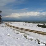 Sunshine, blue skies, snow.  