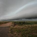 Looking south along the guster.  Andrews, Texas.