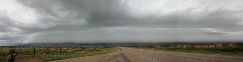 Panoramic view of the gust front. Andrews, Texas.