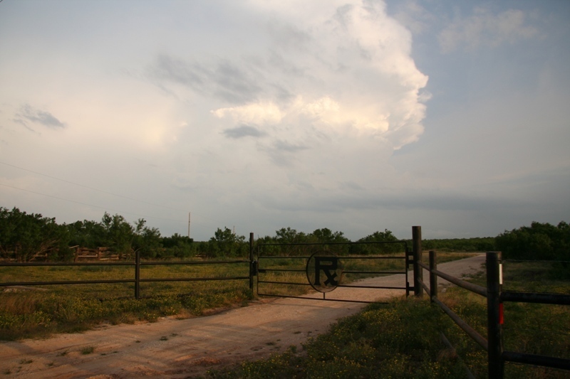 Same supercell but from a distance after we got banged up by some hail and had to retreat west towards Laredo.