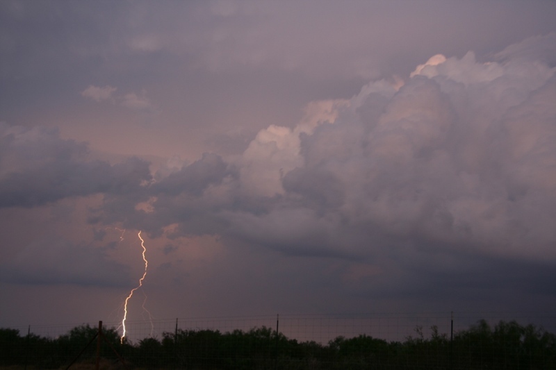 Just on dark, we started to see CG's pop out of the back of the supercell as it moved off to the SE of Laredo, Tx.