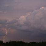 Just on dark, we started to see CG's pop out of the back of the supercell as it moved off to the SE of Laredo, Tx.