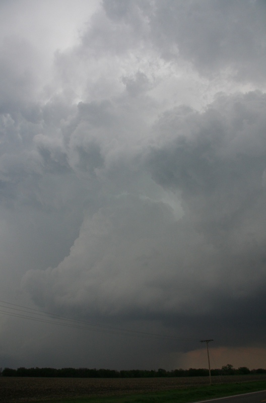 A line of storms developed ahead of the dryline.  This was one near Larned, Ks.