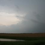 Another line of supercells developed to our west so we gave chase.  Looking W from Trousdale, KS.
