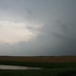 Another line of supercells developed to our west so we gave chase.  Looking W from Trousdale, KS.