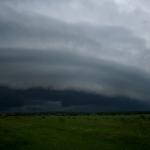 Looking N along the bow in the line near Graham, Tx.