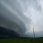 Again looking N as this section of the squall line bowed out near Graham, Tx.  It was starting to get quite close here.