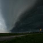 Almost over head.  We had outflow winds starting to hit us at this time.  Near Graham, Tx.