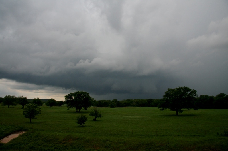 Back on the Texas side of the river, we watched this cell develop an interesting lowering.  