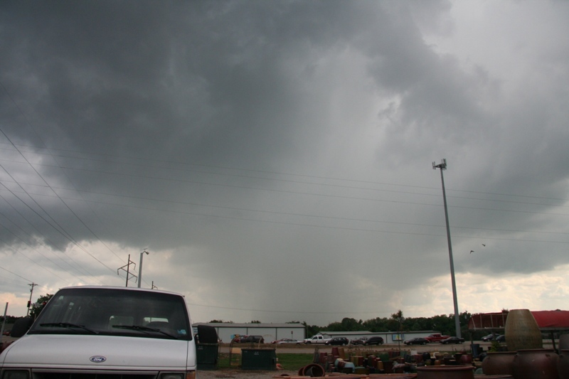While fueling up in Norman, Ok this nice downburst came down next to us.