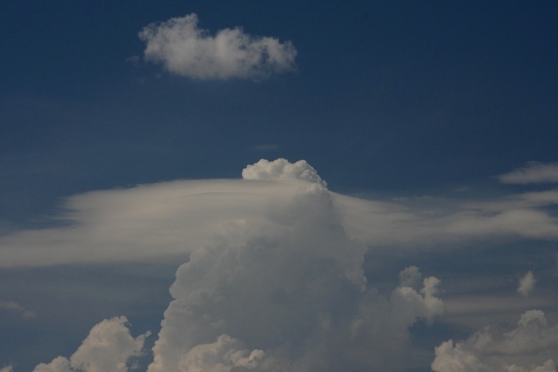 Pileus and the TCu punching through it - Grand Island, NE.