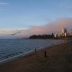 English Bay beach...the fog is coming 