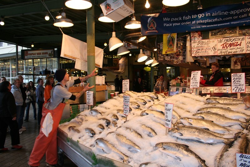 The fish tossing guys at Pike Place Fish Co-Op...now this is a sight to see!