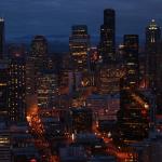 Seattle at night from the Space Needle