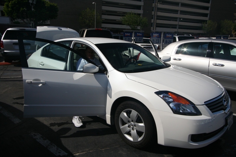 The rental car in LA - Nissan Altima 2.5S.  It lasted less than a week due to a damaged headlight.