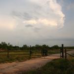 Same supercell but from a distance after we got banged up by some hail and had to retreat west towards Laredo.