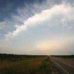 Awesome anvil of this supercell streamed way off to the north east.  Between Freer and Laredo in southern Texas.