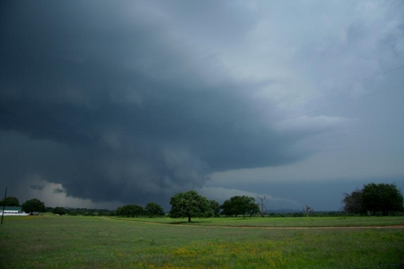 Tornado warned supercell with wall cloud near Llano, Tx.