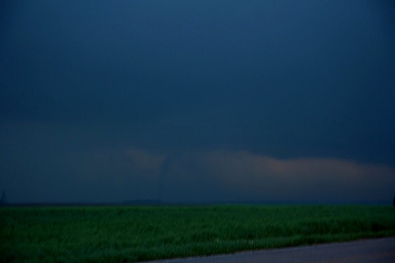 The contrast was bad and the light was very low as it was after sunset.  Looking NW towards Macksville, Ks.